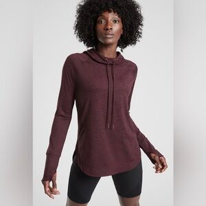 Athleta Uptempo Hoodie Sweatshirt In Antique Burgundy Size M